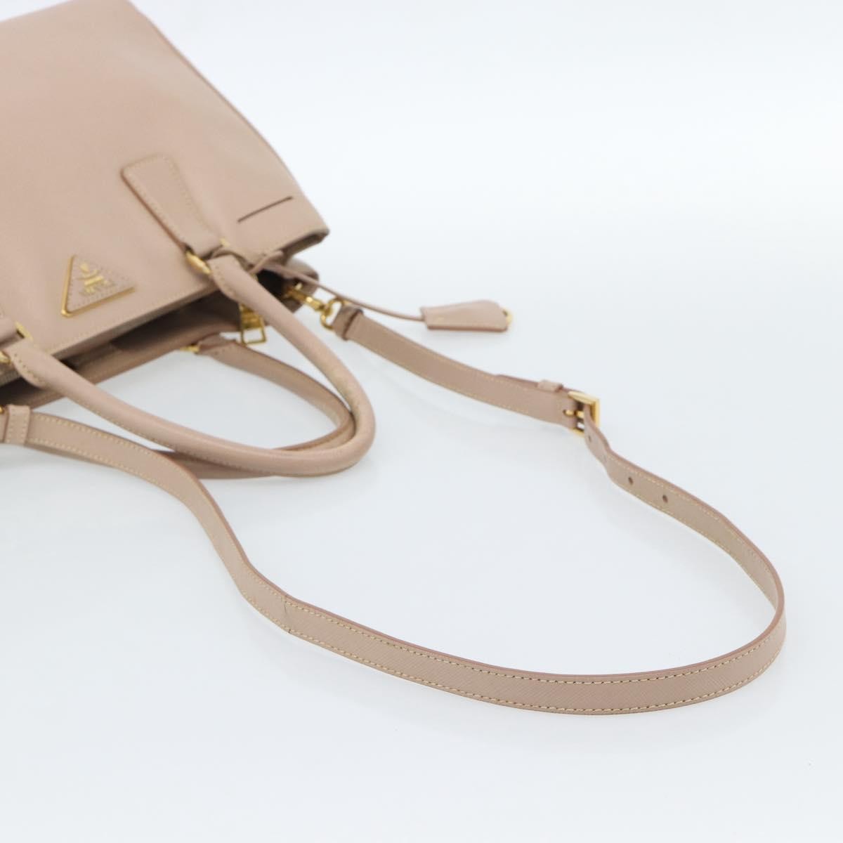 Prada Gardener's Saffiano Leather Beige Leather Tote Bag Bag (Pre-Owned)