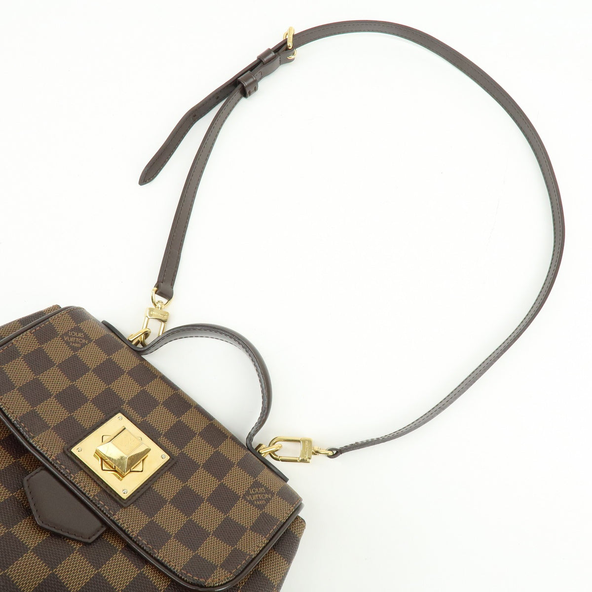 Louis Vuitton Bergamo Damier Brown Canvas Handbag (Pre-Owned)