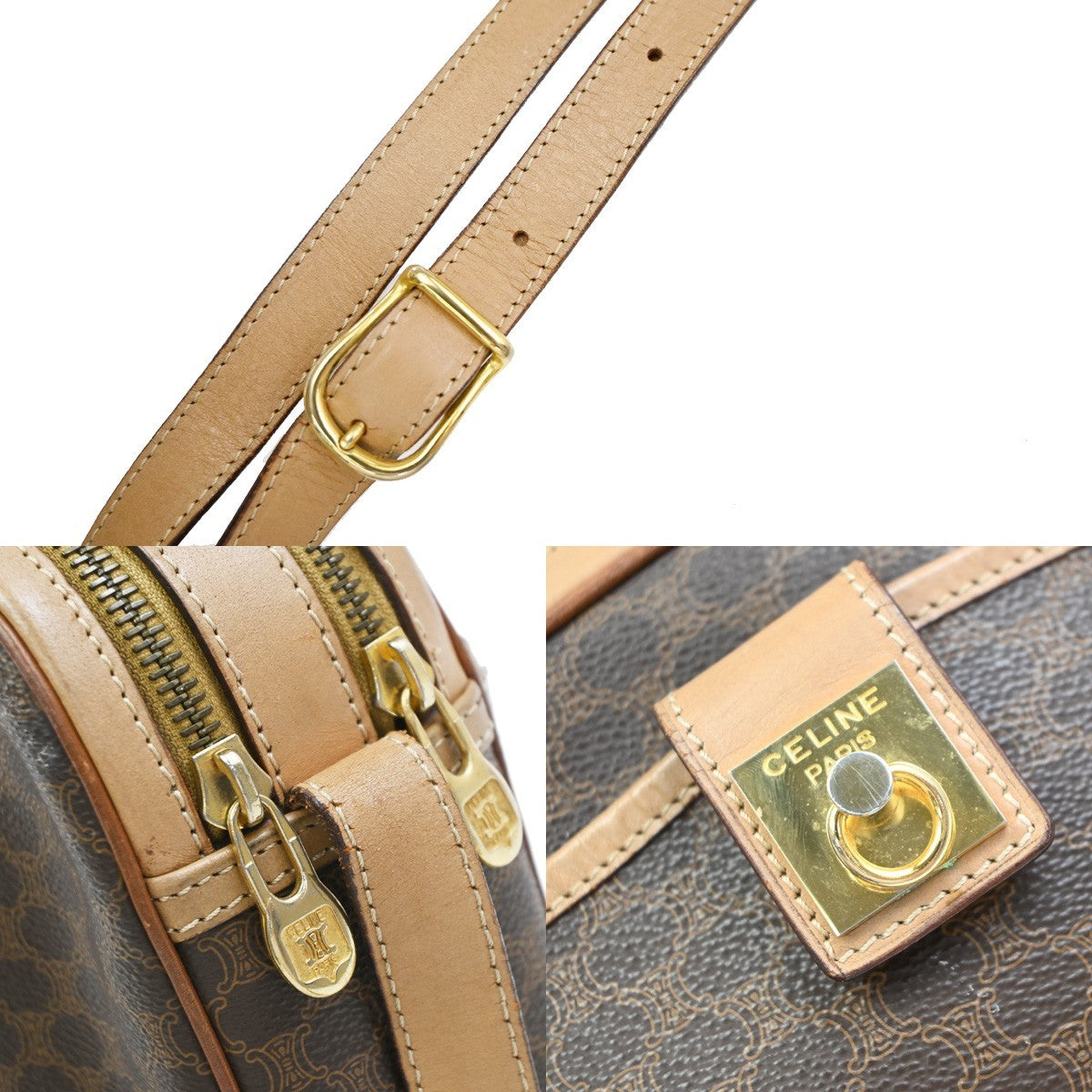 Celine Macadam Leather Brown Pvc Shoulder Bag Bag (Pre-Owned)