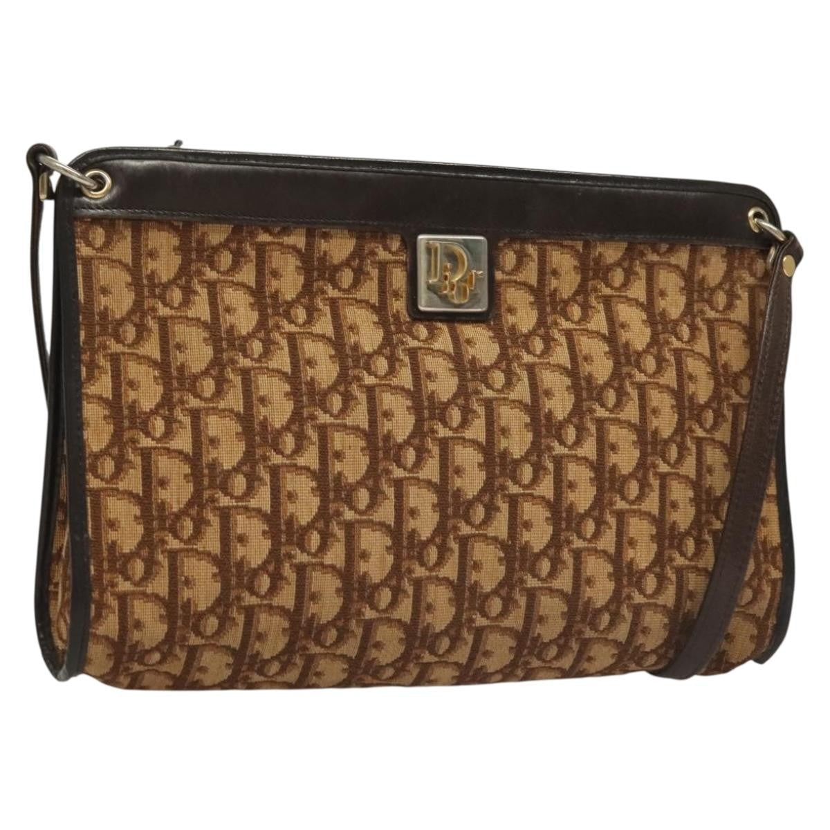 Christian Dior Vintage Trotter Canvas Brown Canvas Bag (Pre-Owned)