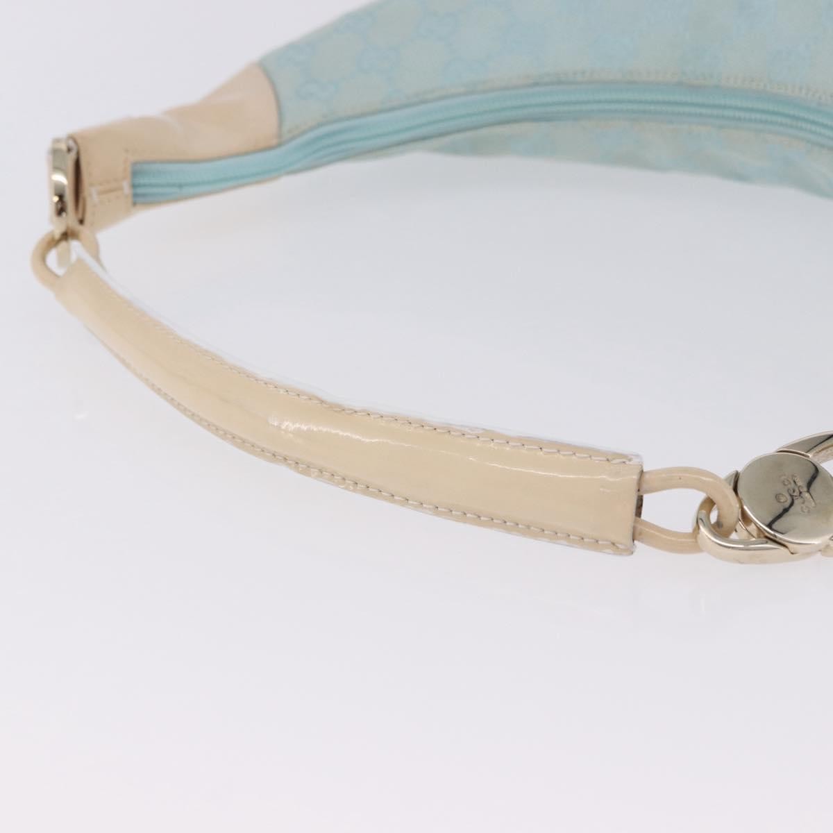 Gucci Vintage Zip Hobo Gg Canvas And Patent Blue Canvas Shoulder Bag Bag (Pre-Owned)