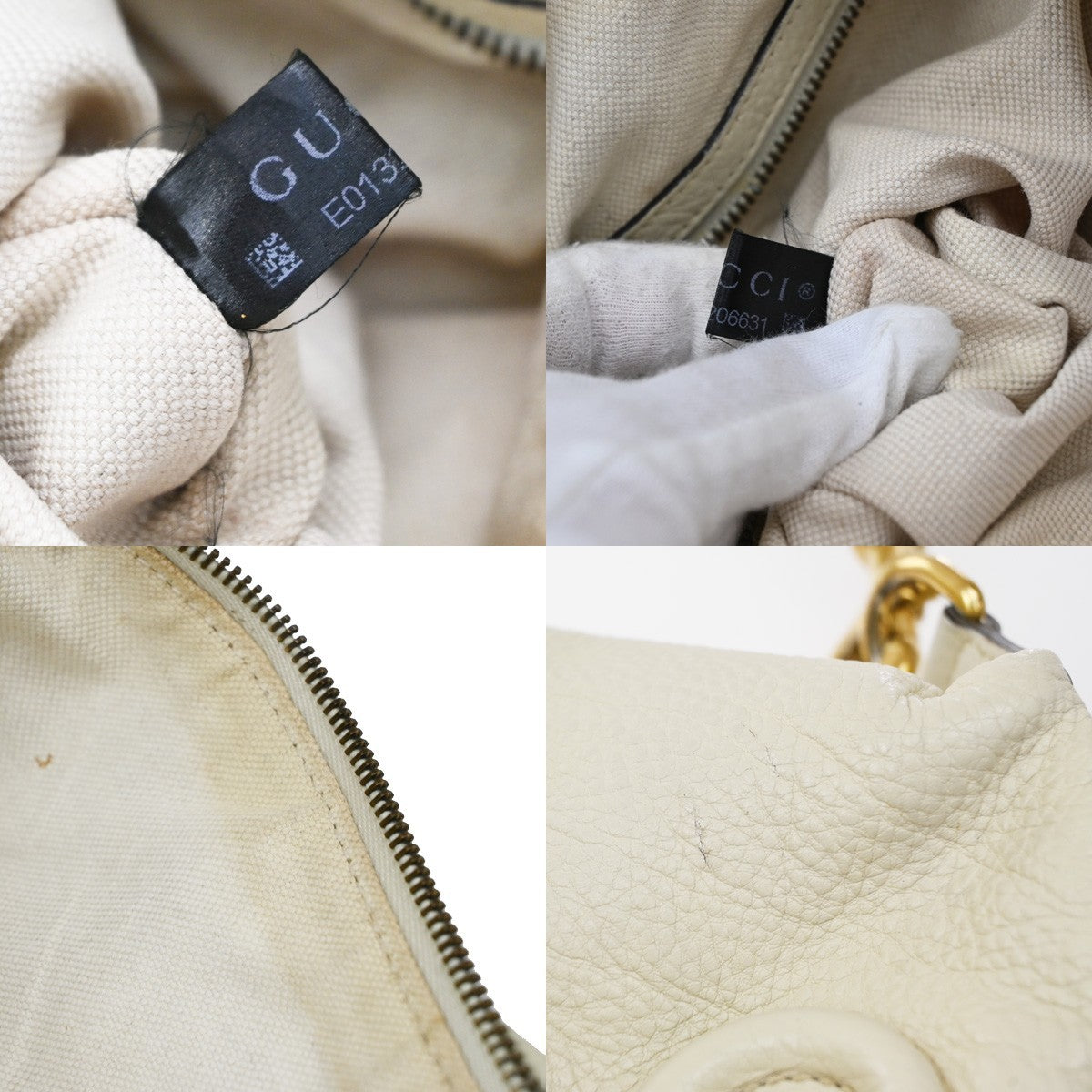 Gucci Twill Leather Beige Leather Shoulder Bag Bag (Pre-Owned)