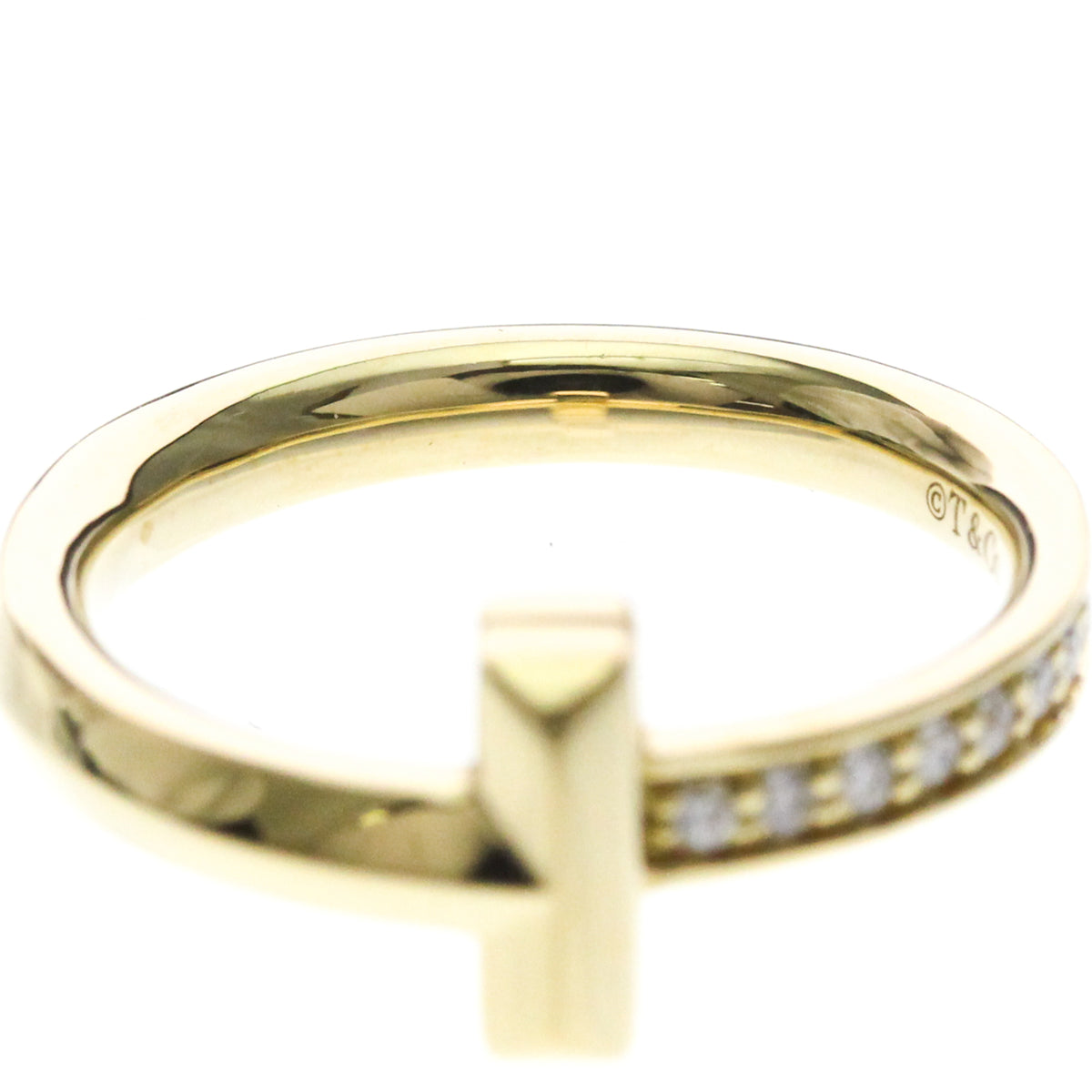 Tiffany & Co. T1 Ring 18K Yellow Gold With Diamonds Gold Yellow_Gold Ring Jewelry (Pre-Owned)