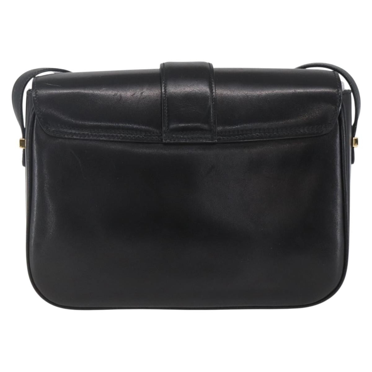 Celine Horse Carriage Leather Black Leather Shoulder Bag Bag (Pre-Owned)