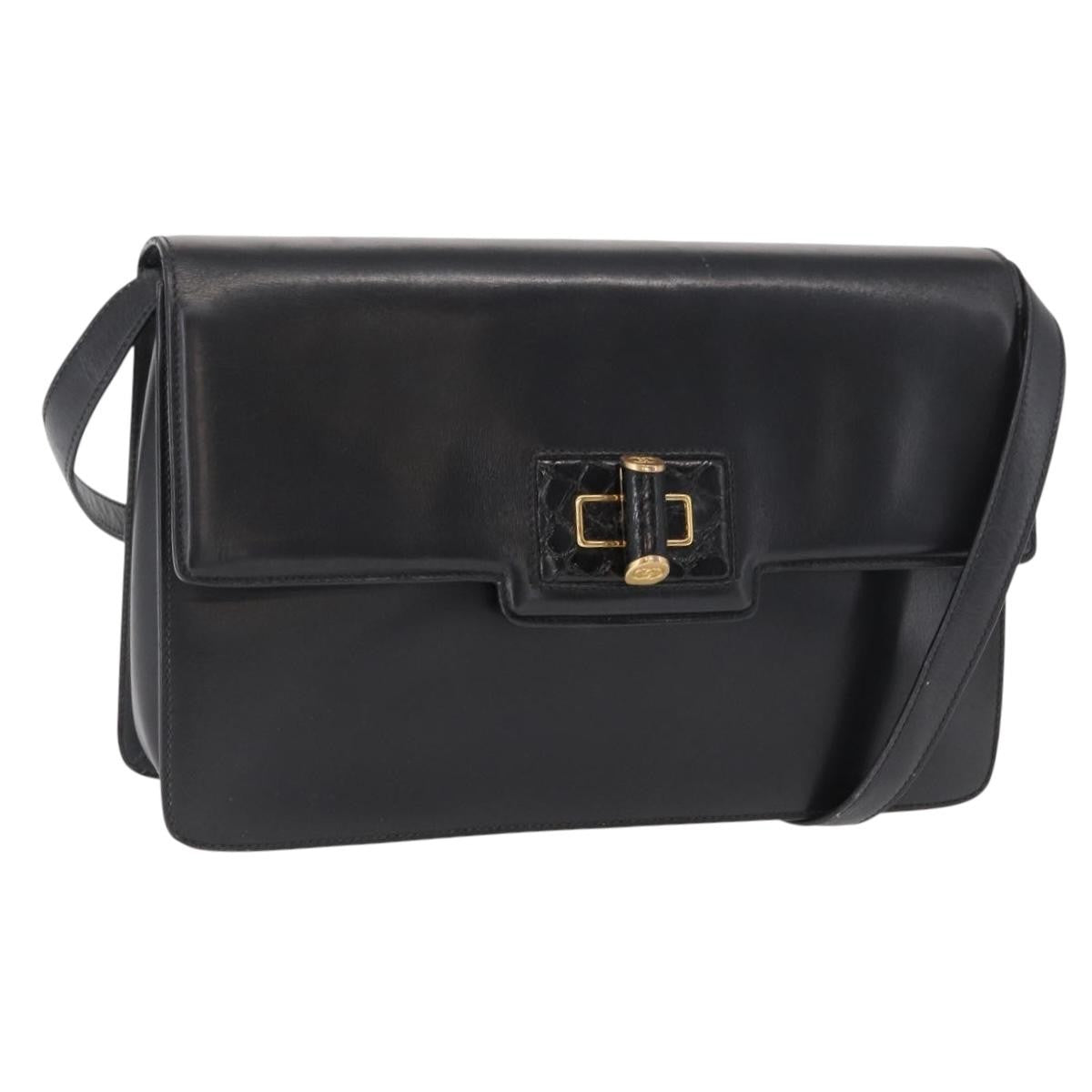 Gucci Vintage Leather Black Leather Shoulder Bag Bag (Pre-Owned)