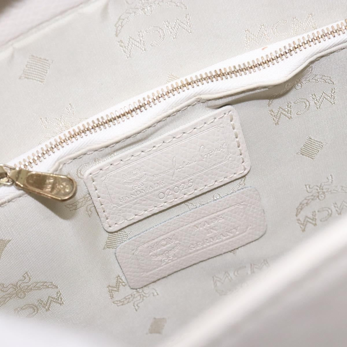MCM Vintage Leather White Leather Shoulder Bag Bag (Pre-Owned)