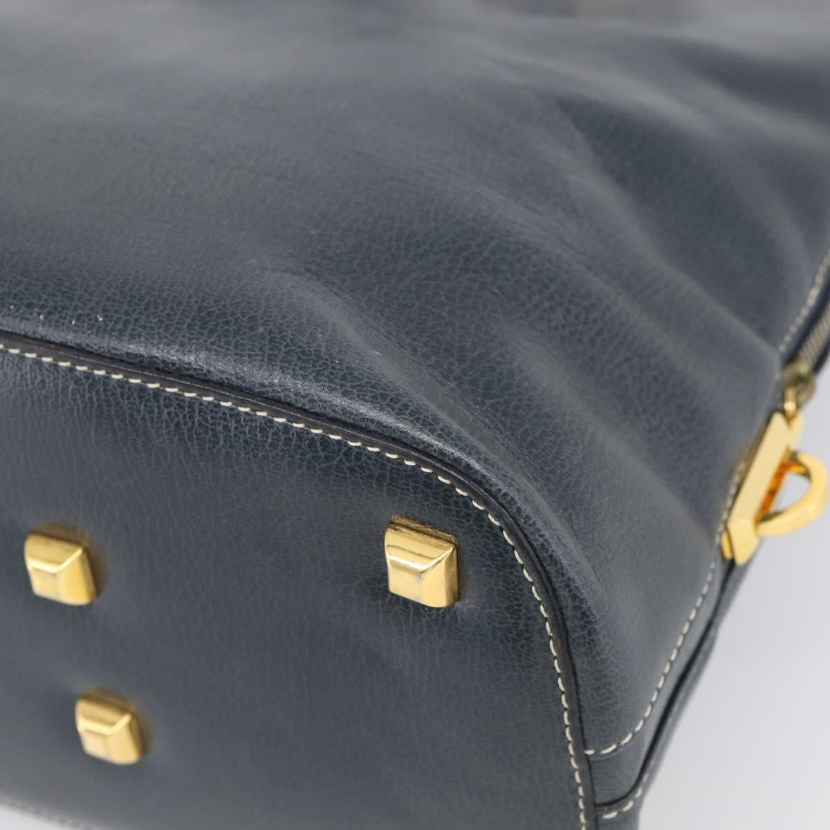 Salvatore Ferragamo Top Handle Leather Navy Leather Crossbody Bag Bag (Pre-Owned)