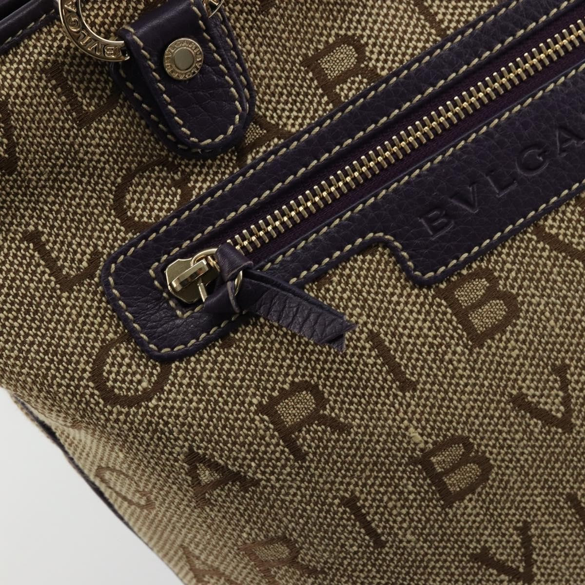 Bvlgari Logomania Canvas Beige Canvas Tote Bag Bag (Pre-Owned)