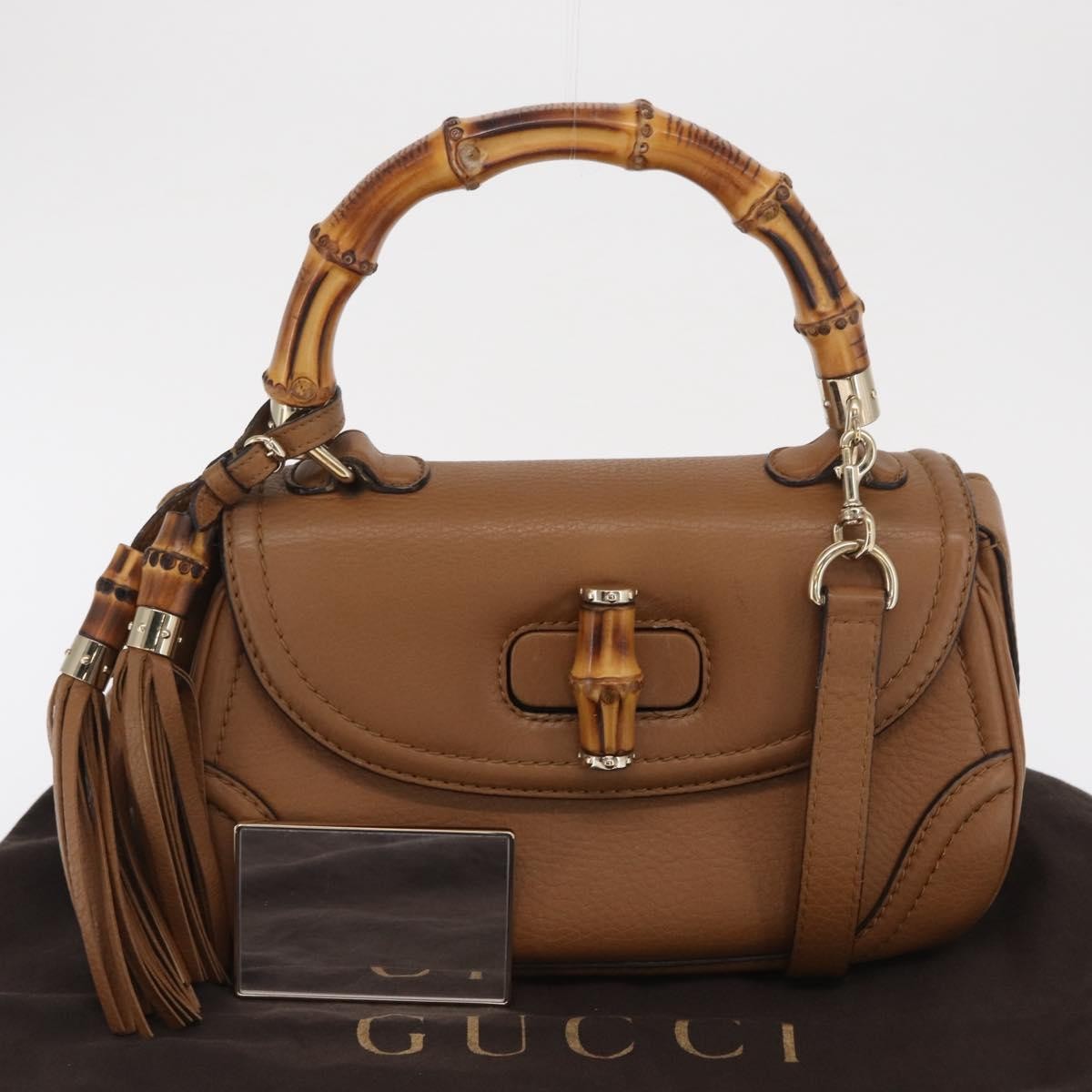 Gucci New Bamboo 1921 Top Handle Leather Brown Leather Handbag (Pre-Owned)