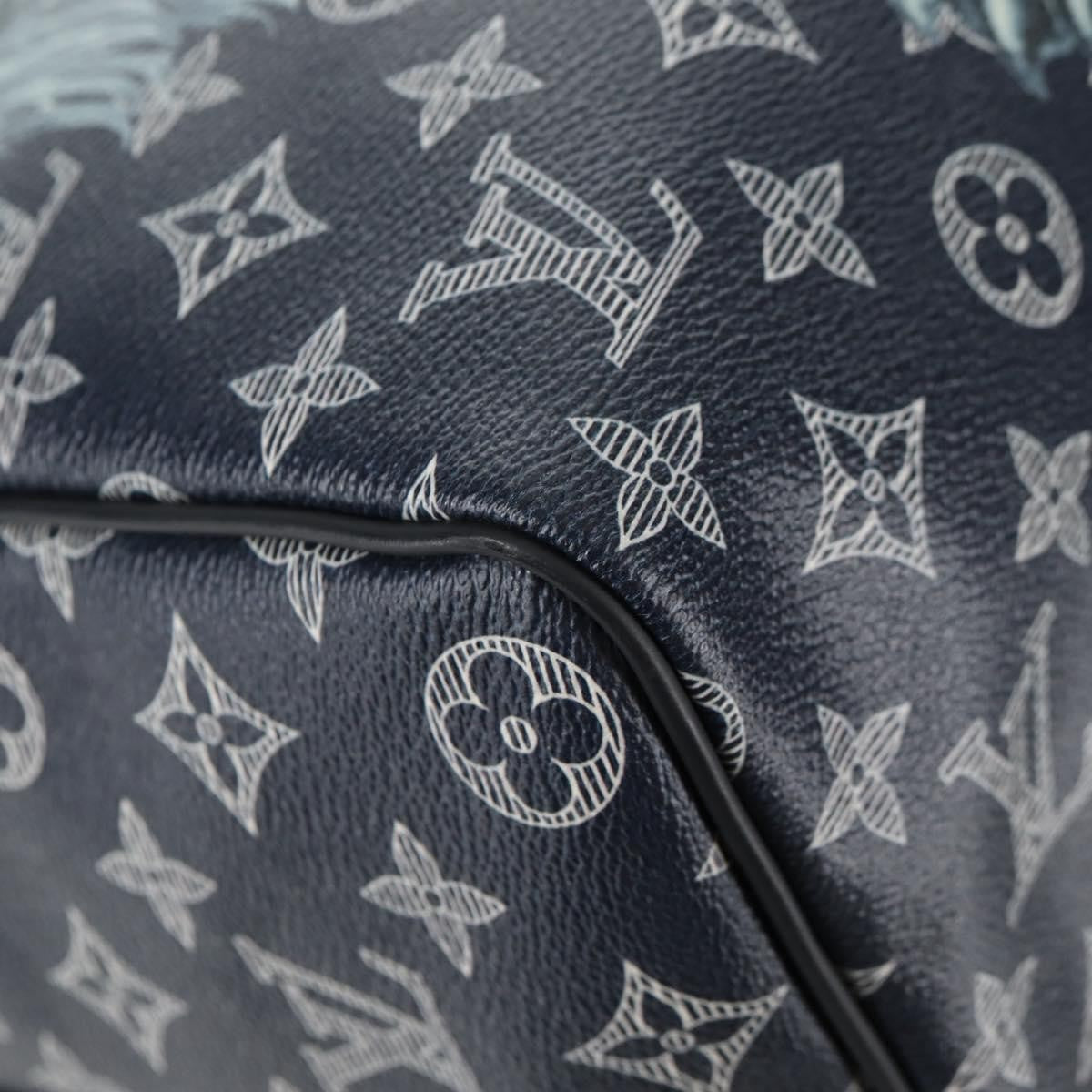 Louis Vuitton Keepall Bandouliere Limited Edition Chapman Savane Monogram Canvas Navy Canvas Travel Bag Bag (Pre-Owned)