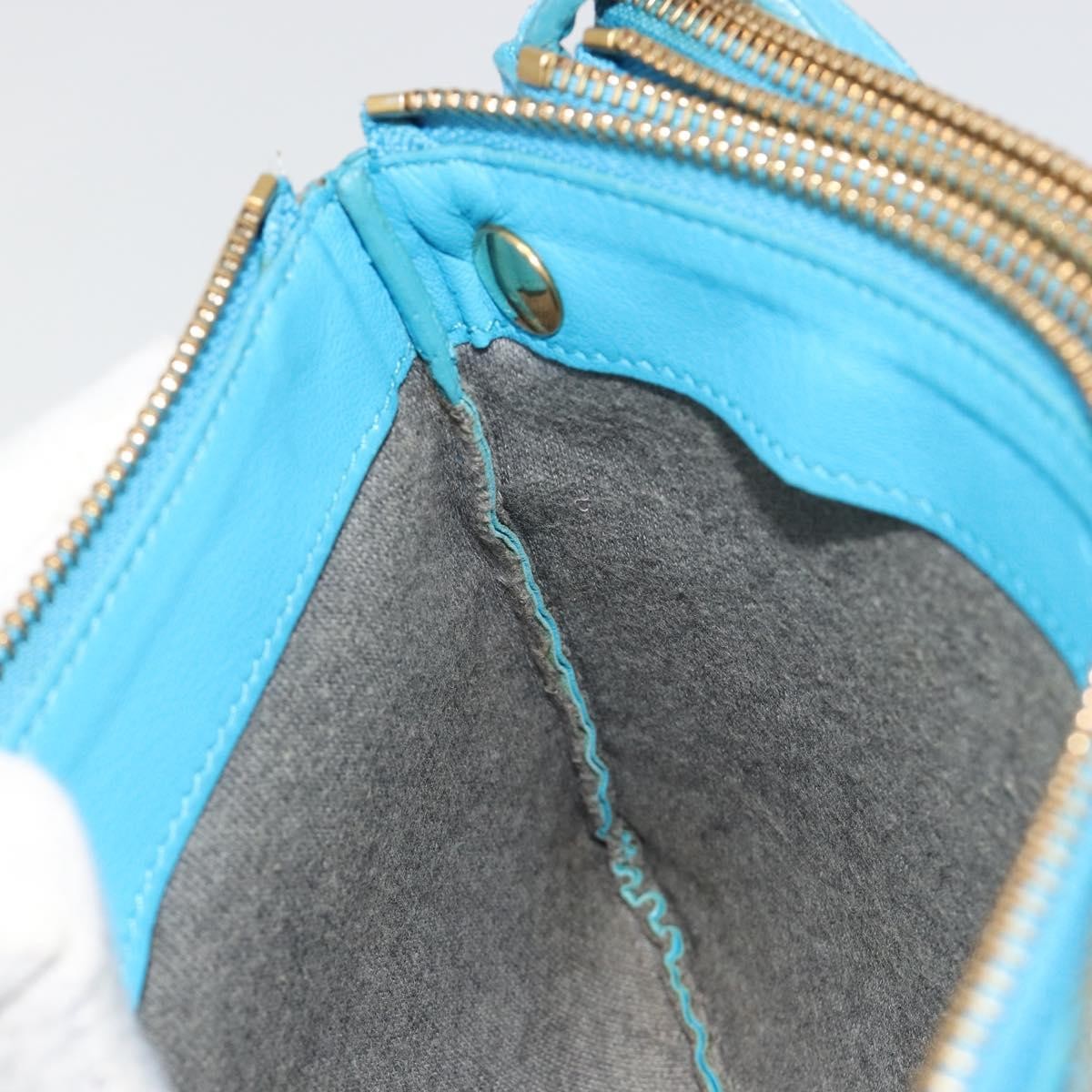 Celine Trio Leather Blue Leather Crossbody Bag Bag (Pre-Owned)