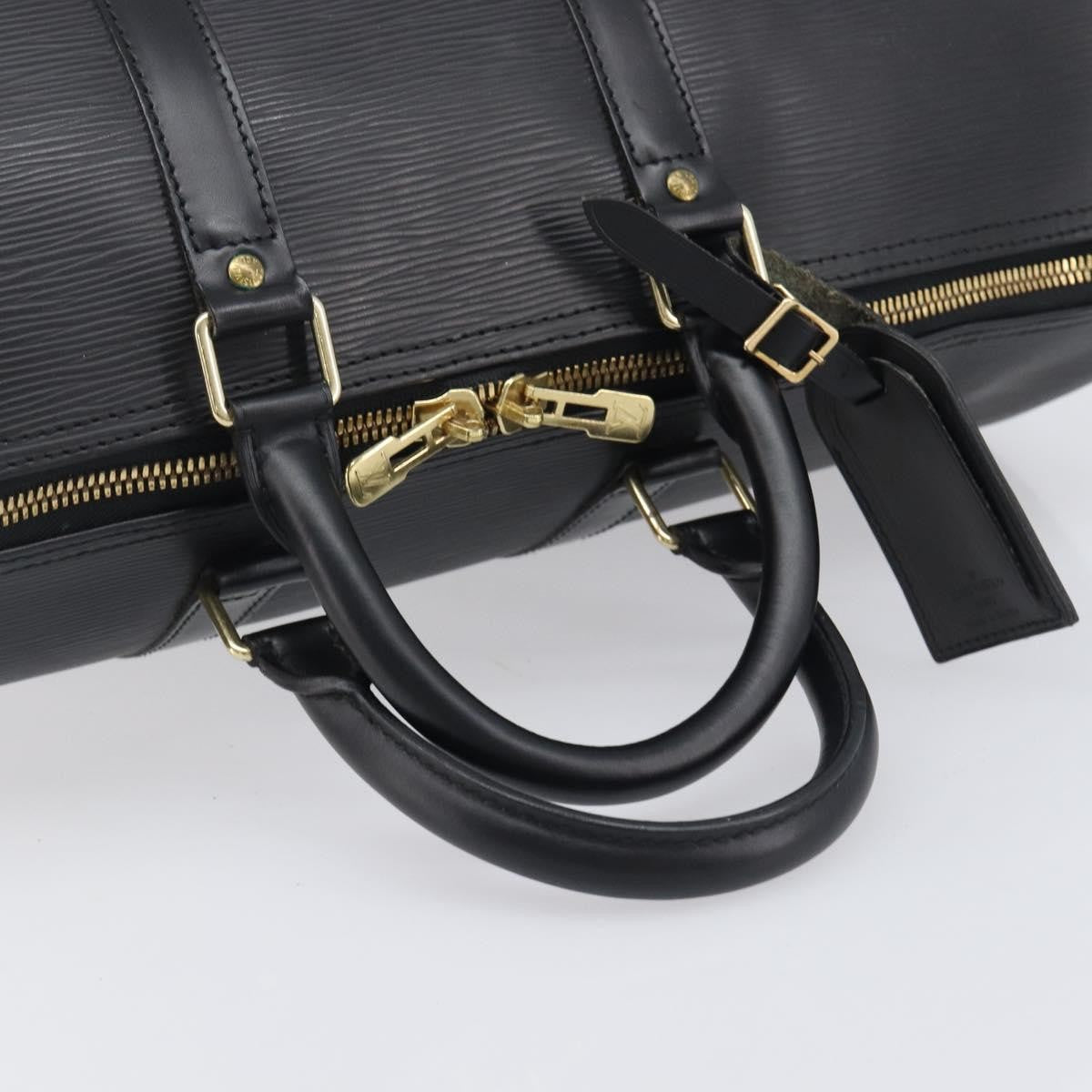 Louis Vuitton Keepall Epi Leather Black Leather Travel Bag Bag (Pre-Owned)