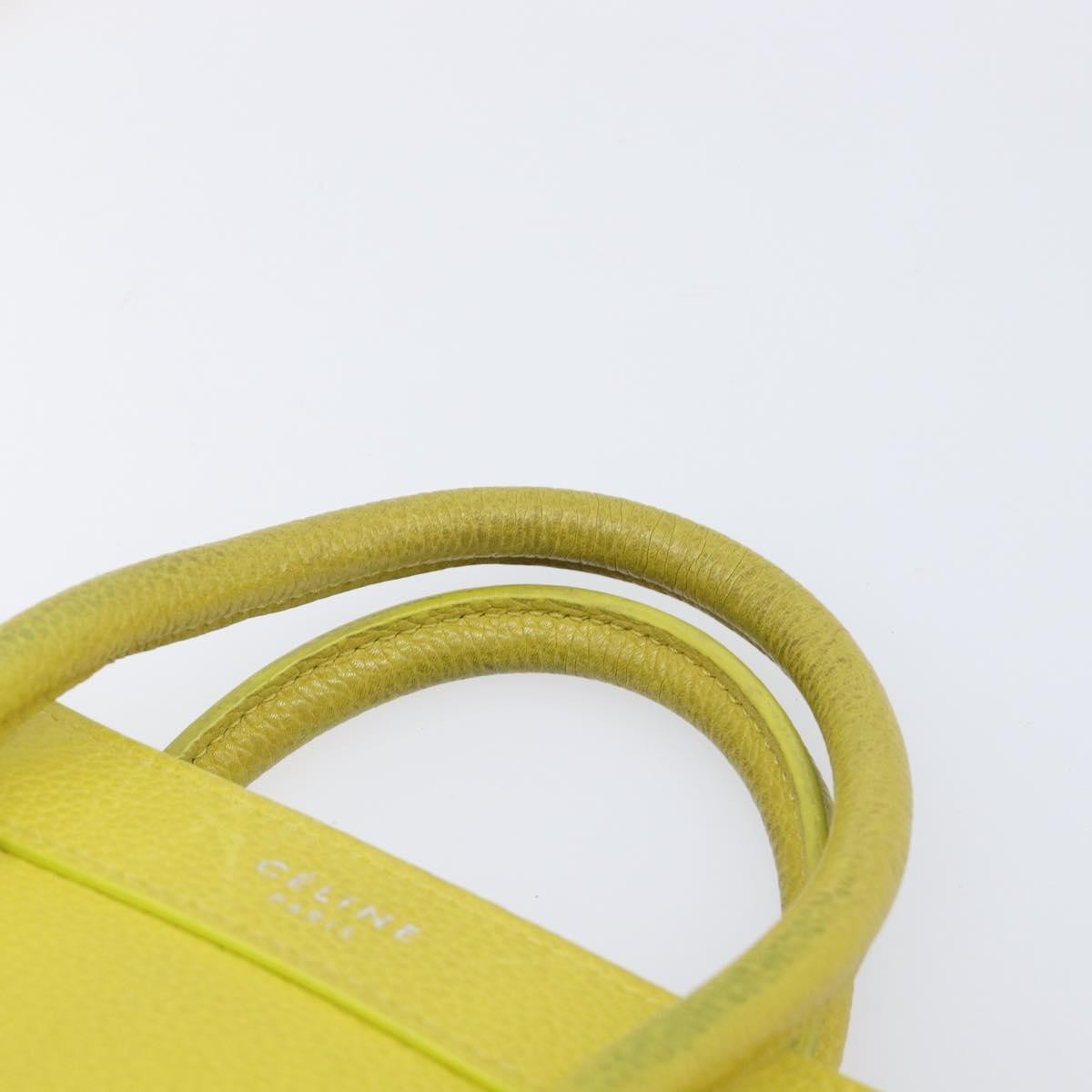 Celine Luggage Grainy Leather Yellow Leather Handbag (Pre-Owned)