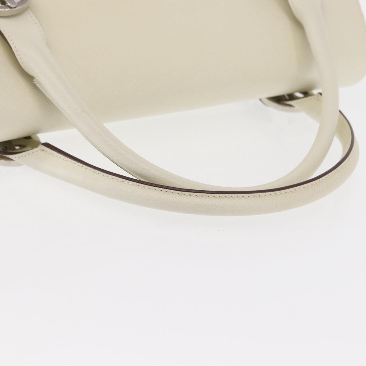 Salvatore Ferragamo Gancini Leather White Leather Shoulder Bag Bag (Pre-Owned)