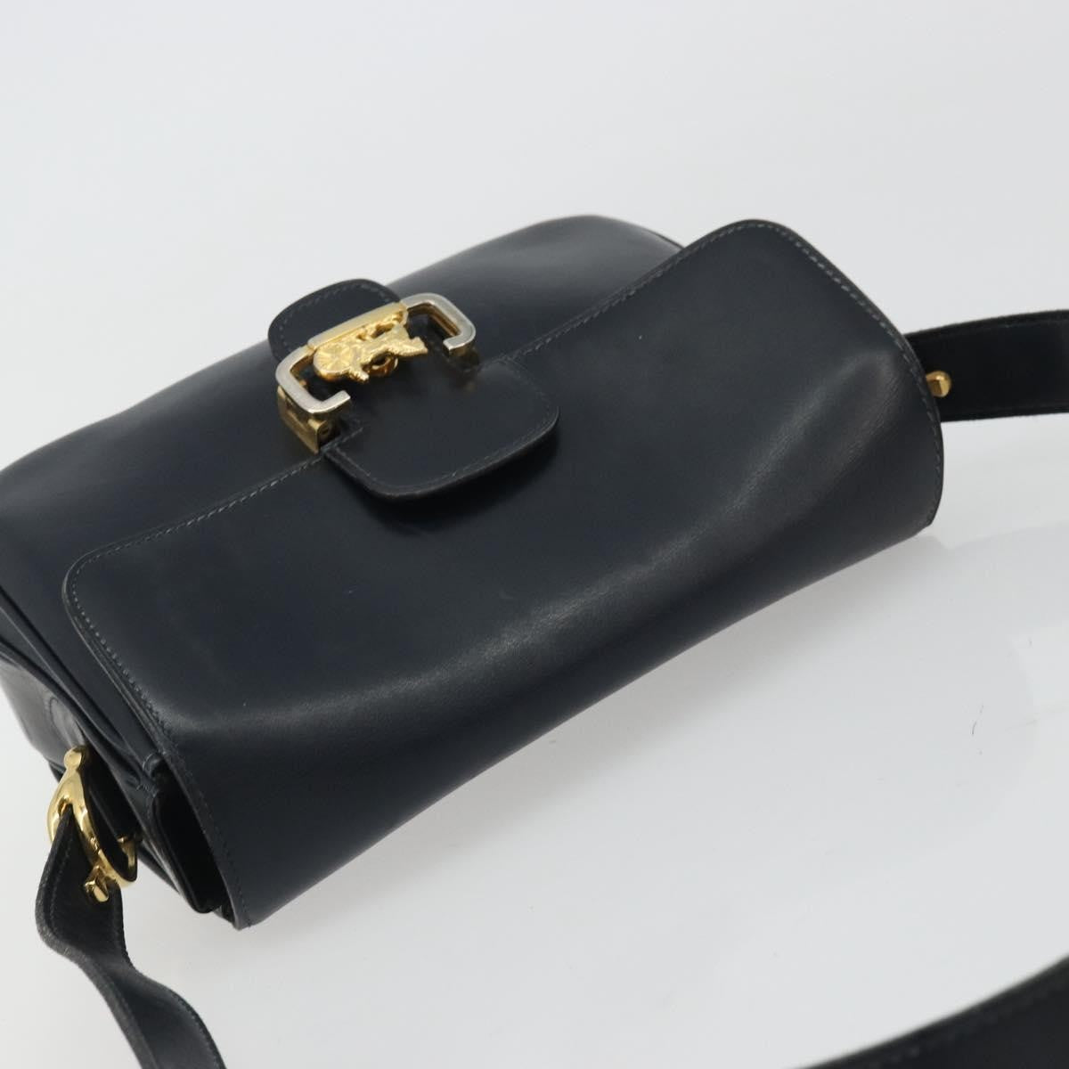 Celine Horse Carriage Leather Black Leather Shoulder Bag Bag (Pre-Owned)