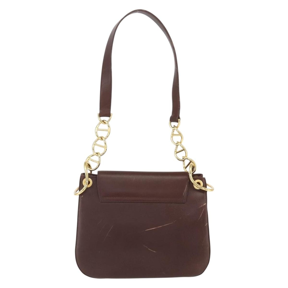 Prada Vintage Leather Brown Leather Shoulder Bag Bag (Pre-Owned)