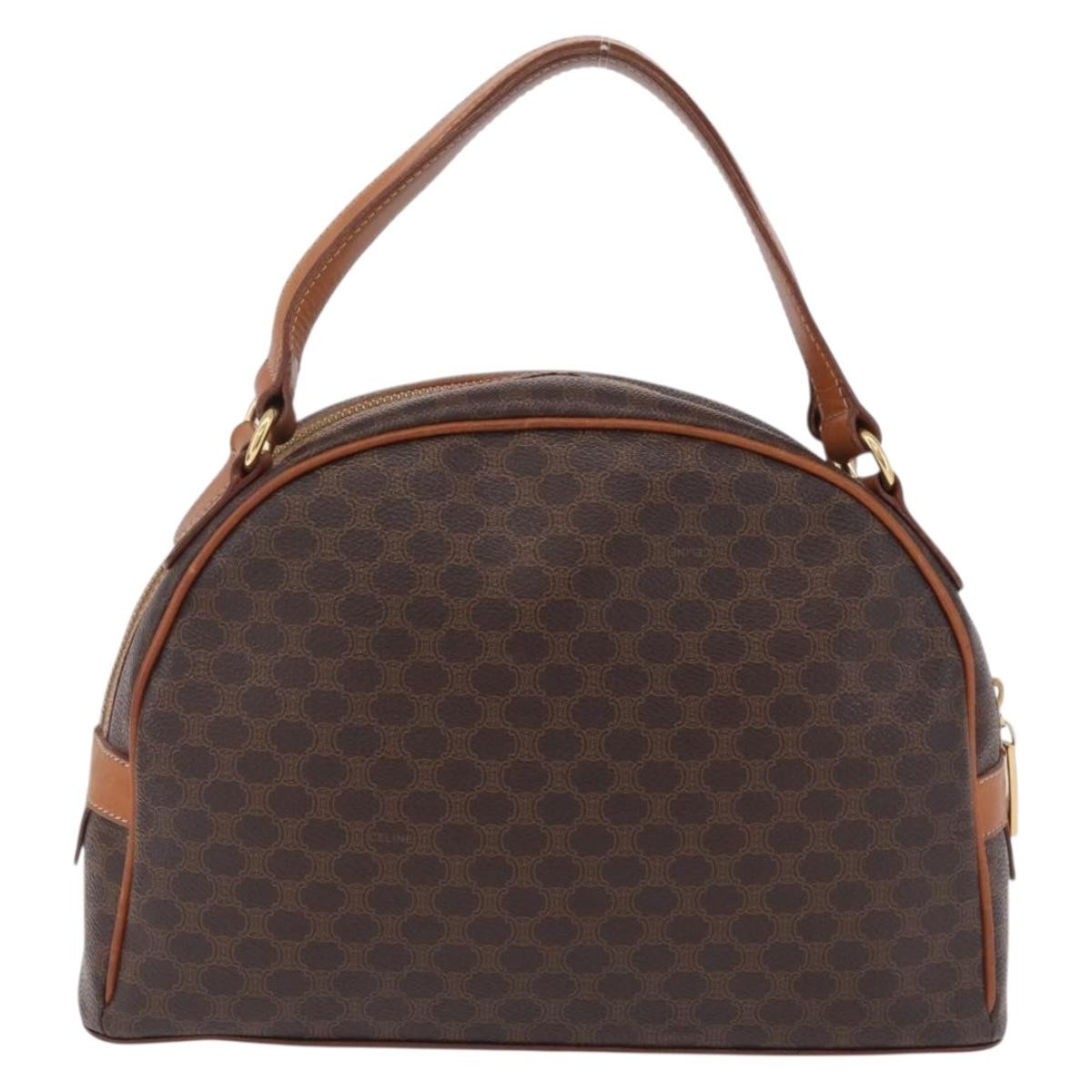 Celine Vintage Handbag Toile Céline Brown Canvas Handbag (Pre-Owned)