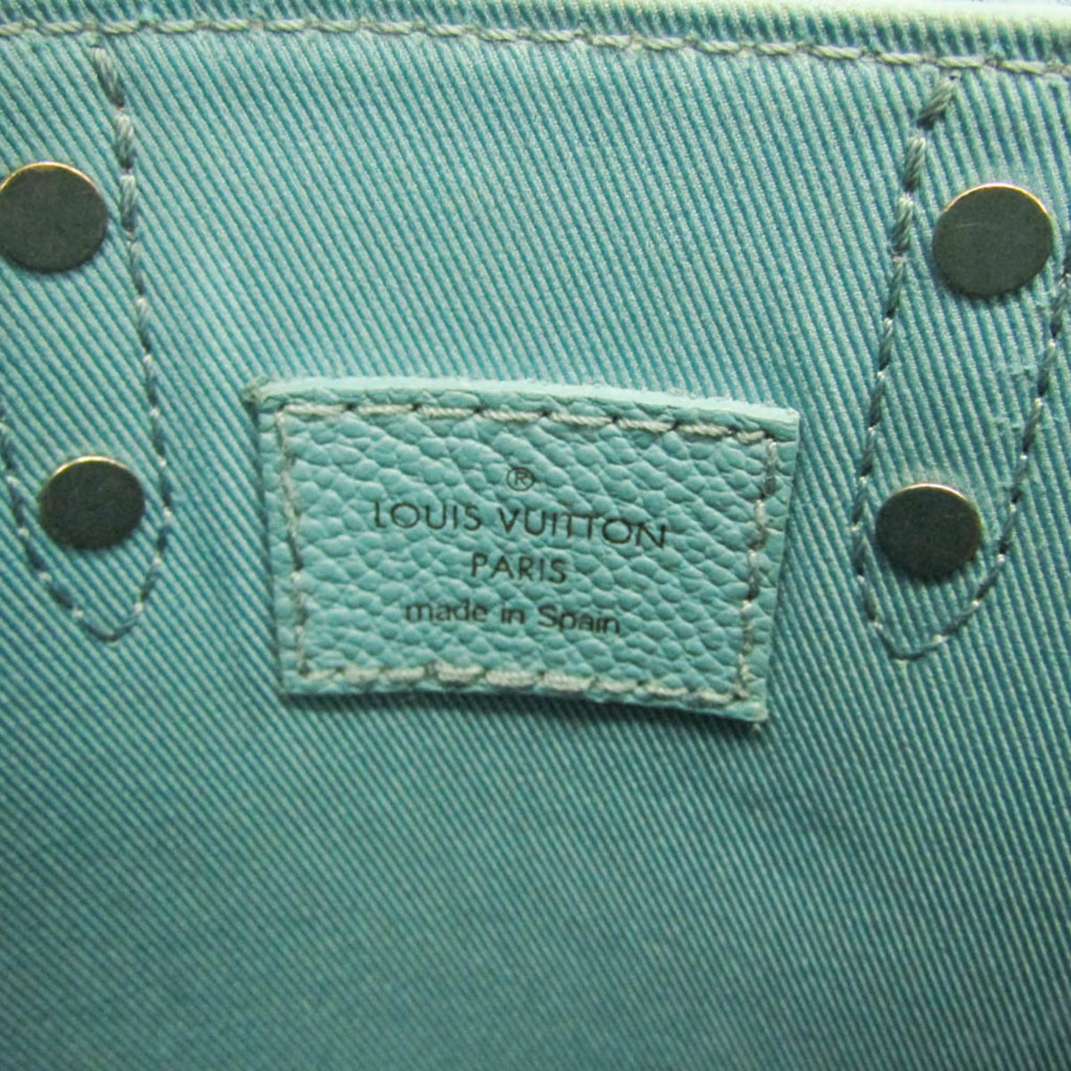 Louis Vuitton Sac Plat Limited Edition Marque Deposee Damier Giant Turquoise Canvas Handbag (Pre-Owned)