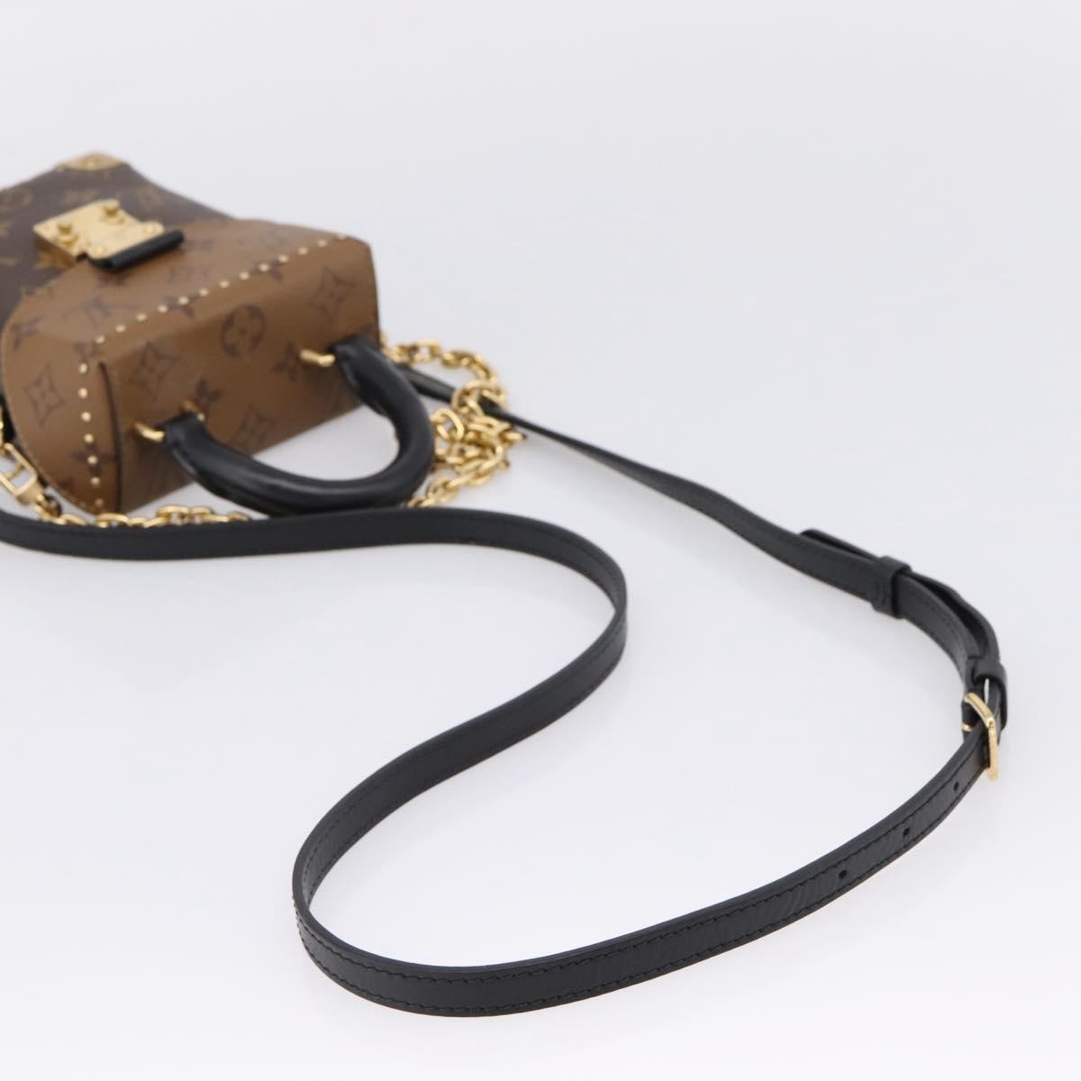 Louis Vuitton Camera Box Nm Studded Reverse Monogram Canvas Brown Canvas Handbag (Pre-Owned)
