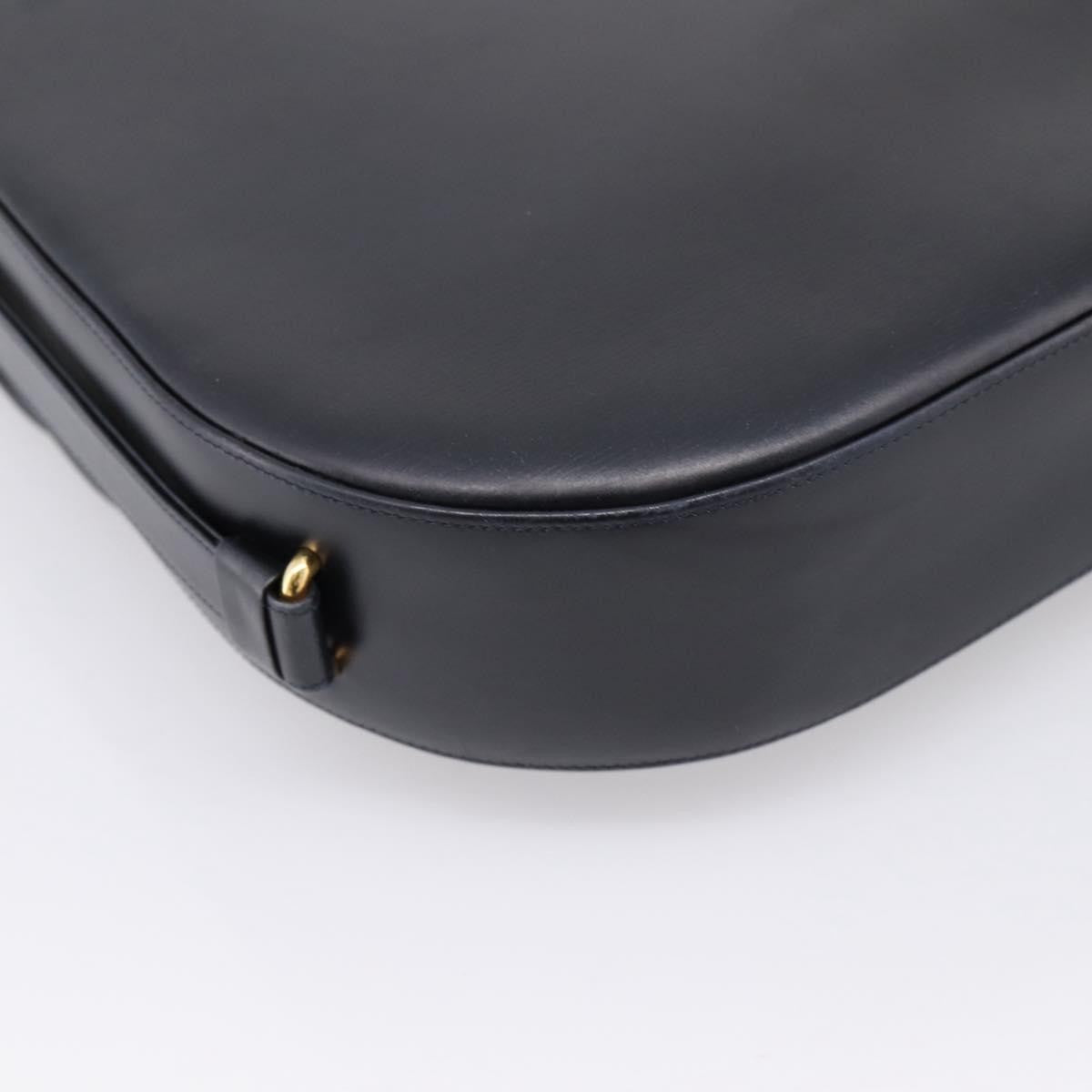 Cartier Sapphire Line Leather Black Leather Shoulder Bag Bag (Pre-Owned)