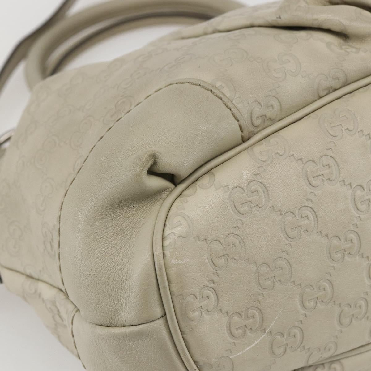 Gucci Sukey Top Handle Satchel Guccissima Leather Ecru Leather Handbag (Pre-Owned)