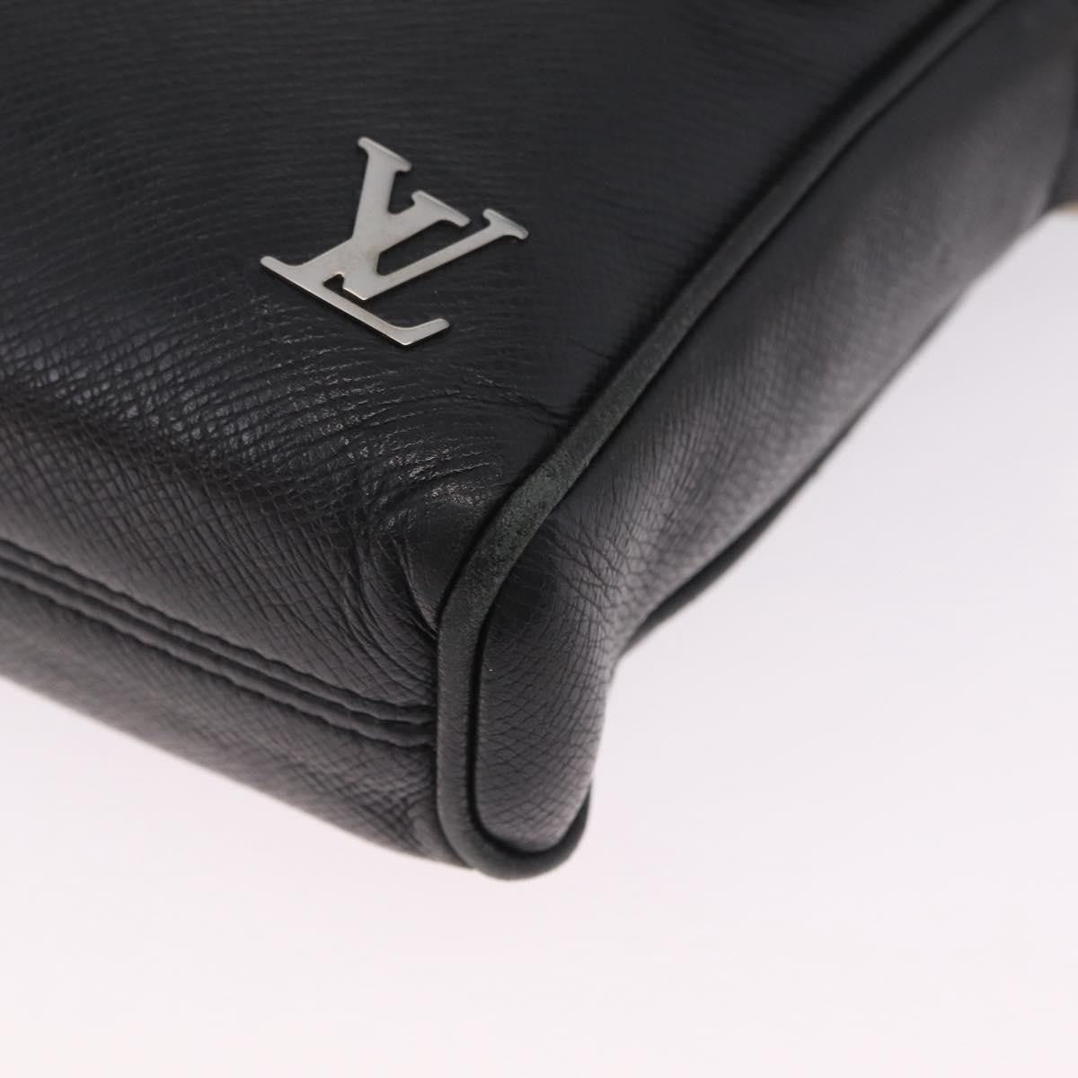 Louis Vuitton Alex Messenger Taiga Leather Black Leather Handbag (Pre-Owned)