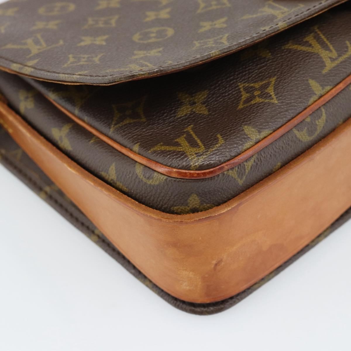 Louis Vuitton Cartouchiere Monogram Canvas Brown Canvas Shoulder Bag Bag (Pre-Owned)