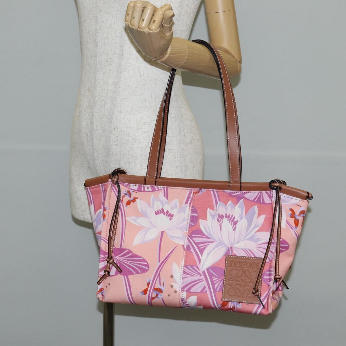 Loewe Paula's Ibiza Cushion Printed Canvas Pink Canvas Tote Bag Bag (Pre-Owned)