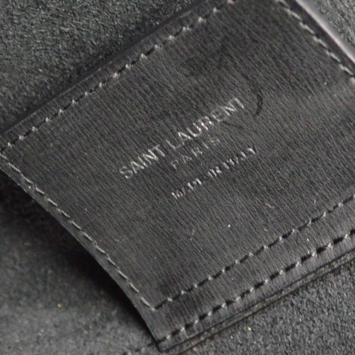 Saint Laurent Shopper Leather Black Leather Tote Bag Bag (Pre-Owned)