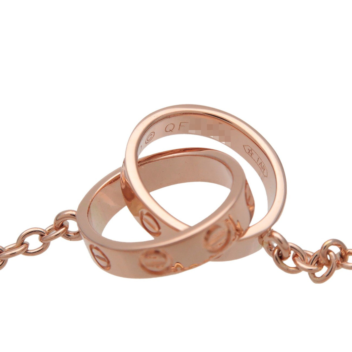 Cartier Love Interlocking 18K Rose Gold Pink Rose_Gold Necklace Jewelry (Pre-Owned)