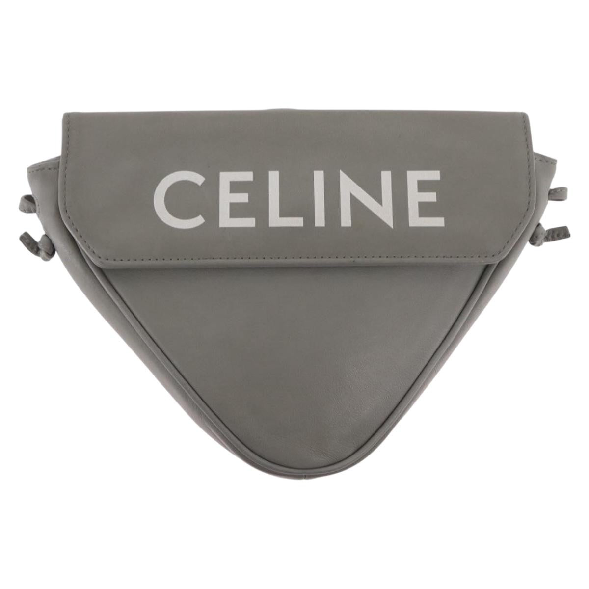 Celine Triangle Leather Gray Leather Handbag (Pre-Owned)