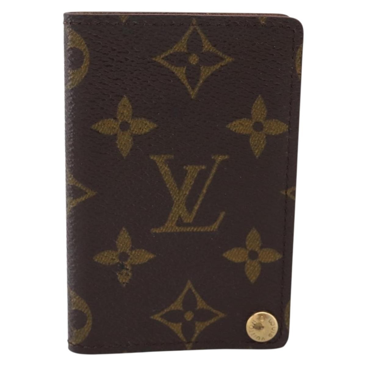 Louis Vuitton Porte Cartes Pression Card Case Monogram Canvas Brown Canvas Card Holders Accessory (Pre-Owned)