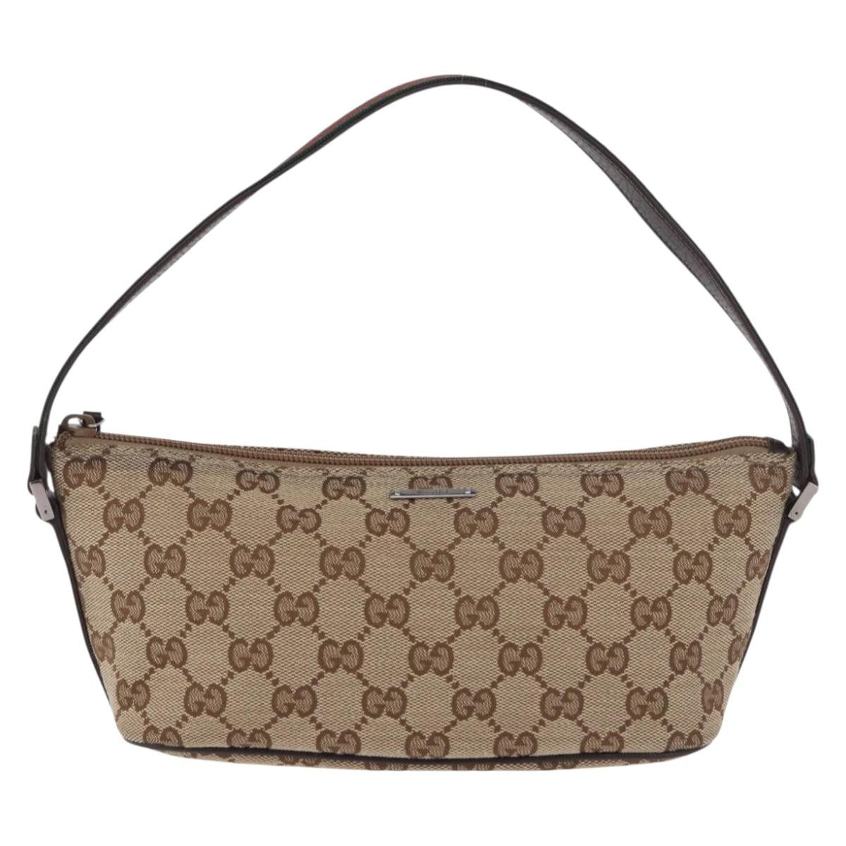 Gucci Gg Tiger Gg Canvas Beige Canvas Clutche & Pouche Bag (Pre-Owned)