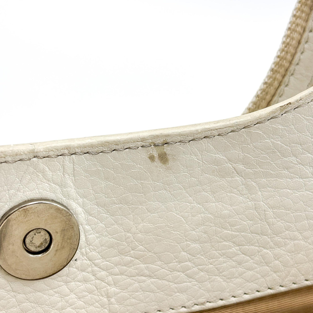 Christian Dior Vintage Trotter Street Chic Pocket Hobo Diorissimo Canvas White Canvas Shoulder Bag Bag (Pre-Owned)