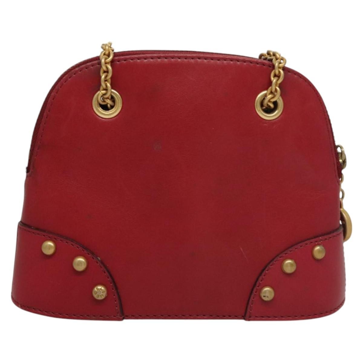 Celine Vintage Leather Red Leather Shoulder Bag Bag (Pre-Owned)