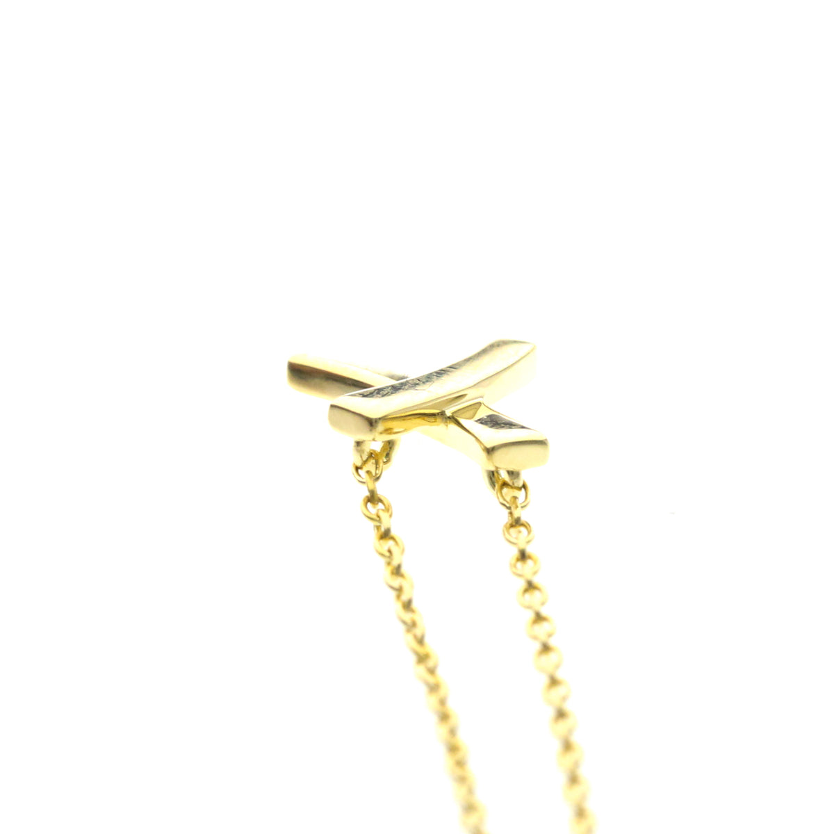 Tiffany & Co. Paloma Picasso Graffiti X Pendant 18K Yellow Gold Gold Yellow_Gold Necklace Jewelry (Pre-Owned)