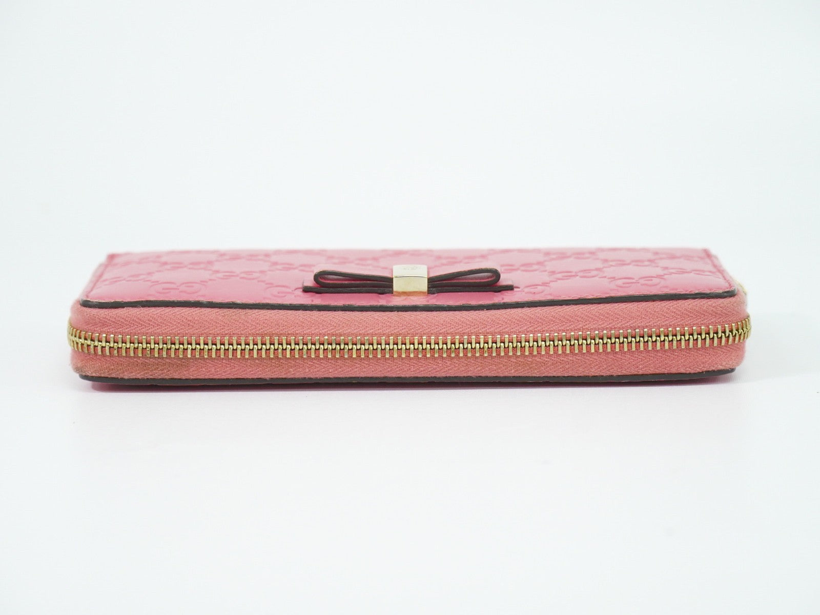 Gucci Zip Around Wallet (Outlet) Microguccissima Leather Pink Leather Wallets Accessory (Pre-Owned)