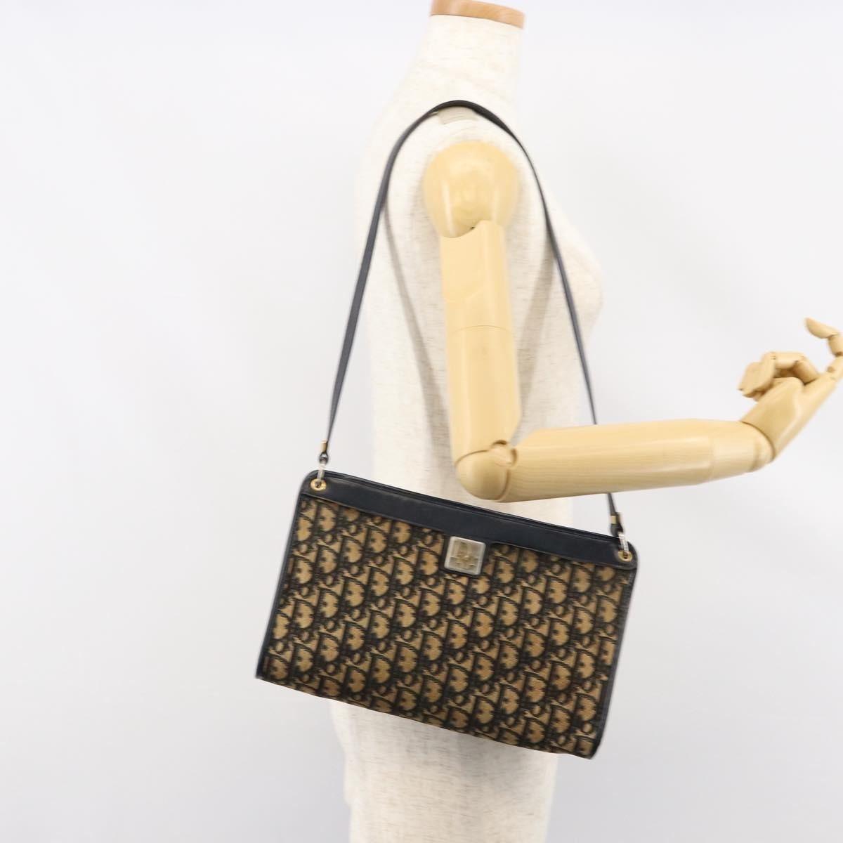 Christian Dior Vintage Trotter Canvas Navy Canvas Shoulder Bag Bag (Pre-Owned)