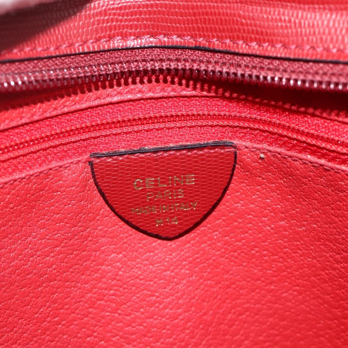 Celine Circle Logo Leather Burgundy Leather Tote Bag Bag (Pre-Owned)