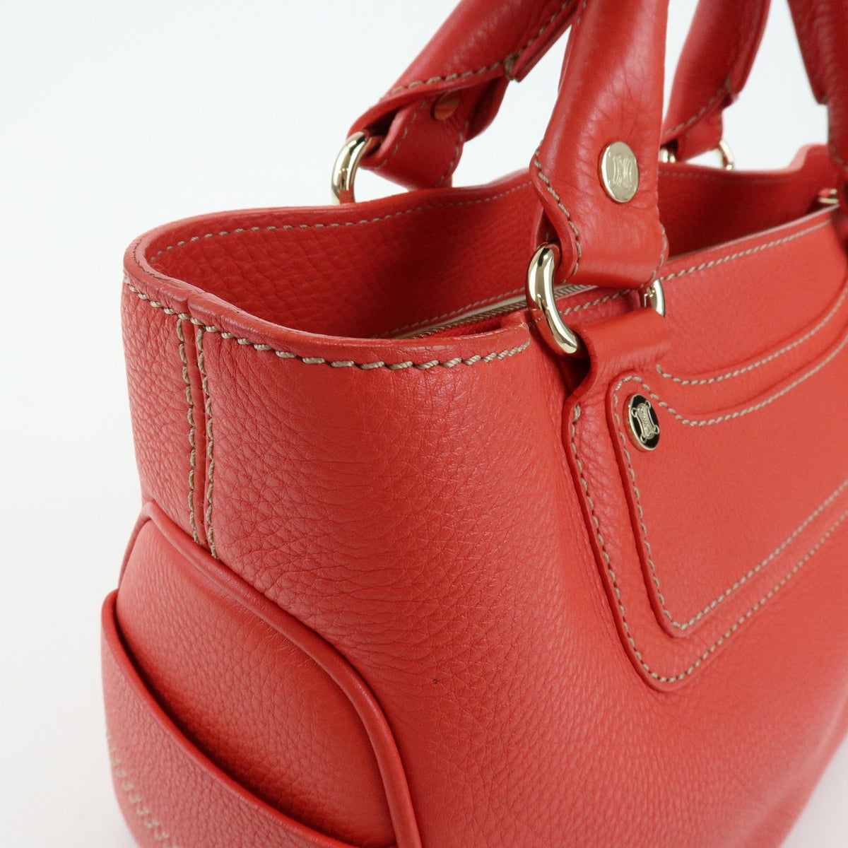 Celine Boogie Calfskin Red Leather Handbag (Pre-Owned)