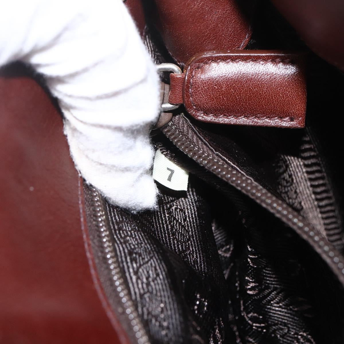 Prada Vintage Leather Brown Leather Shoulder Bag Bag (Pre-Owned)