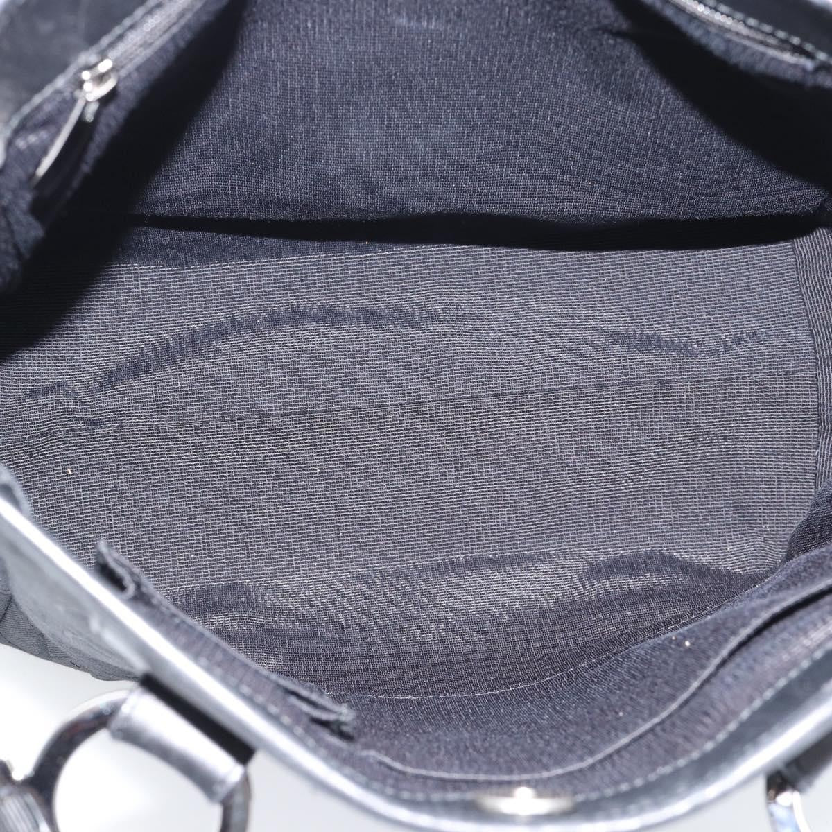 Salvatore Ferragamo Gancini Top Handle Canvas Black Canvas Handbag (Pre-Owned)