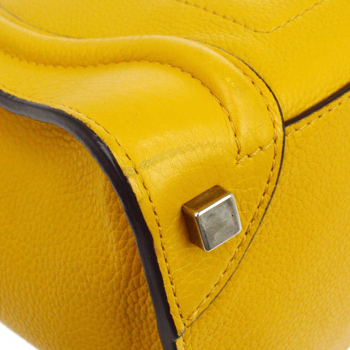 Celine Luggage Smooth Leather Yellow Leather Handbag (Pre-Owned)