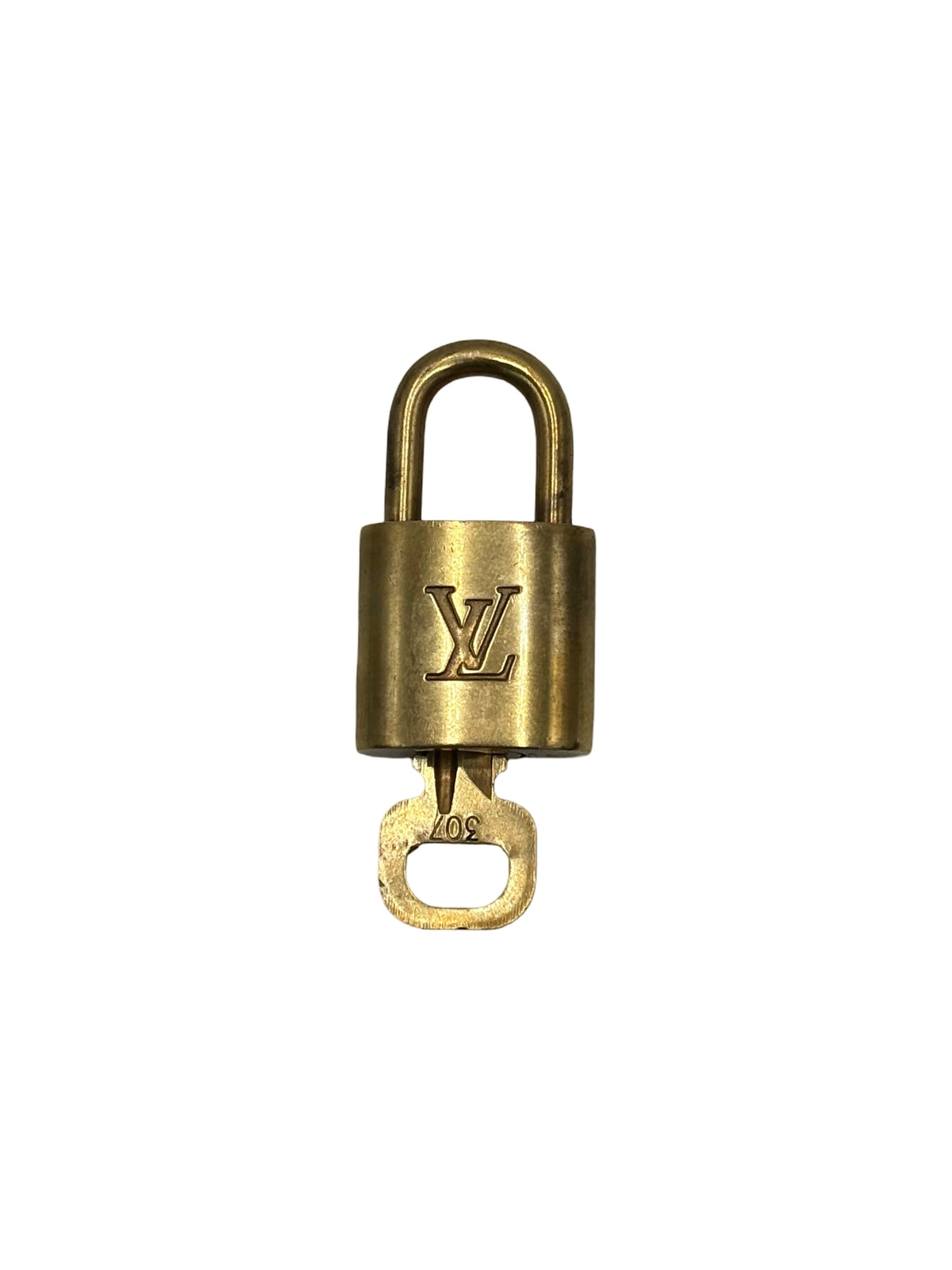 Louis Vuitton Padlock And Key Logo Metal Gold Metal Charms And Keychains Accessory (Pre-Owned)