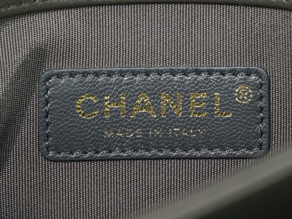 Chanel Cc Antico Flap Lambskin Gray Leather Handbag (Pre-Owned)