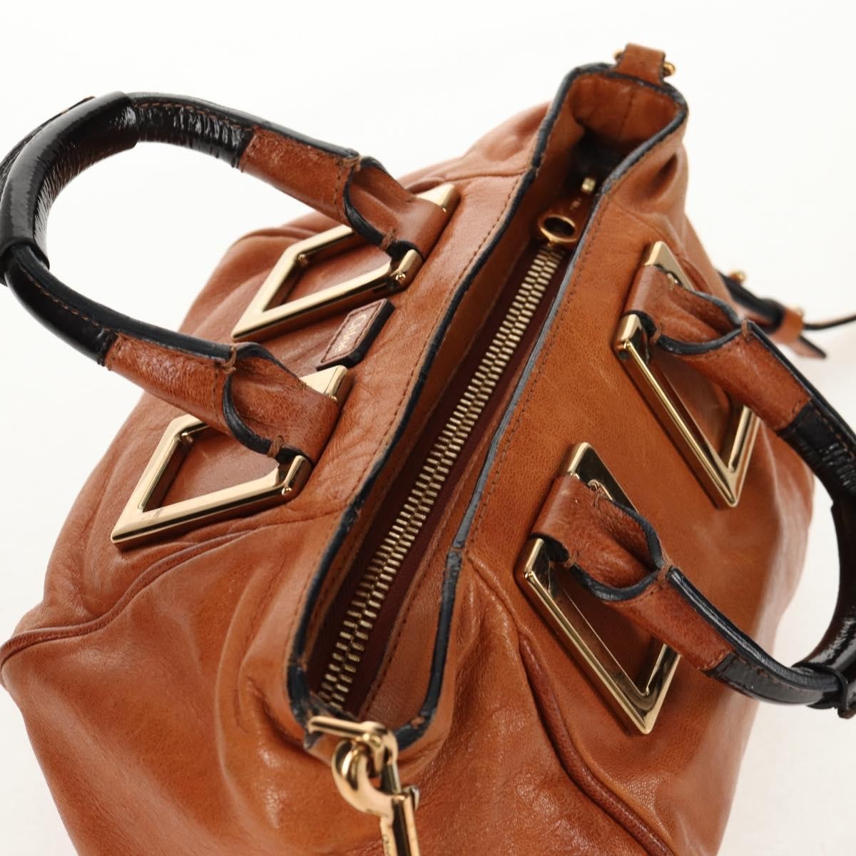 Chloe Ethel Top Handle Leather Brown Leather Handbag (Pre-Owned)