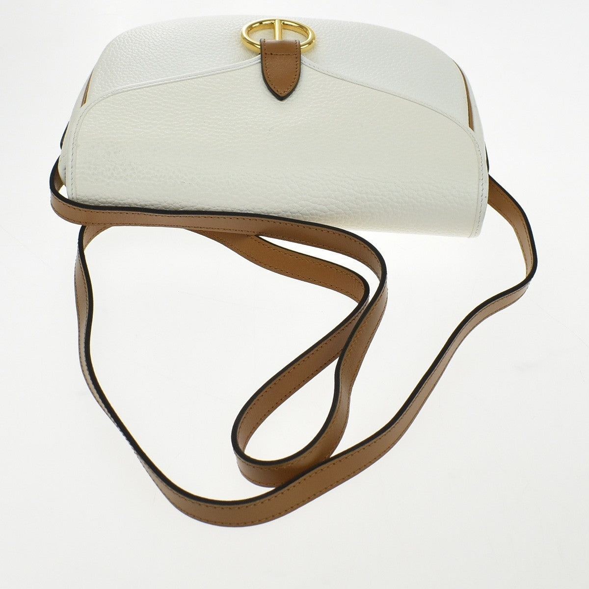 Christian Dior Vintage Cd Flap Leather White Leather Shoulder Bag Bag (Pre-Owned)