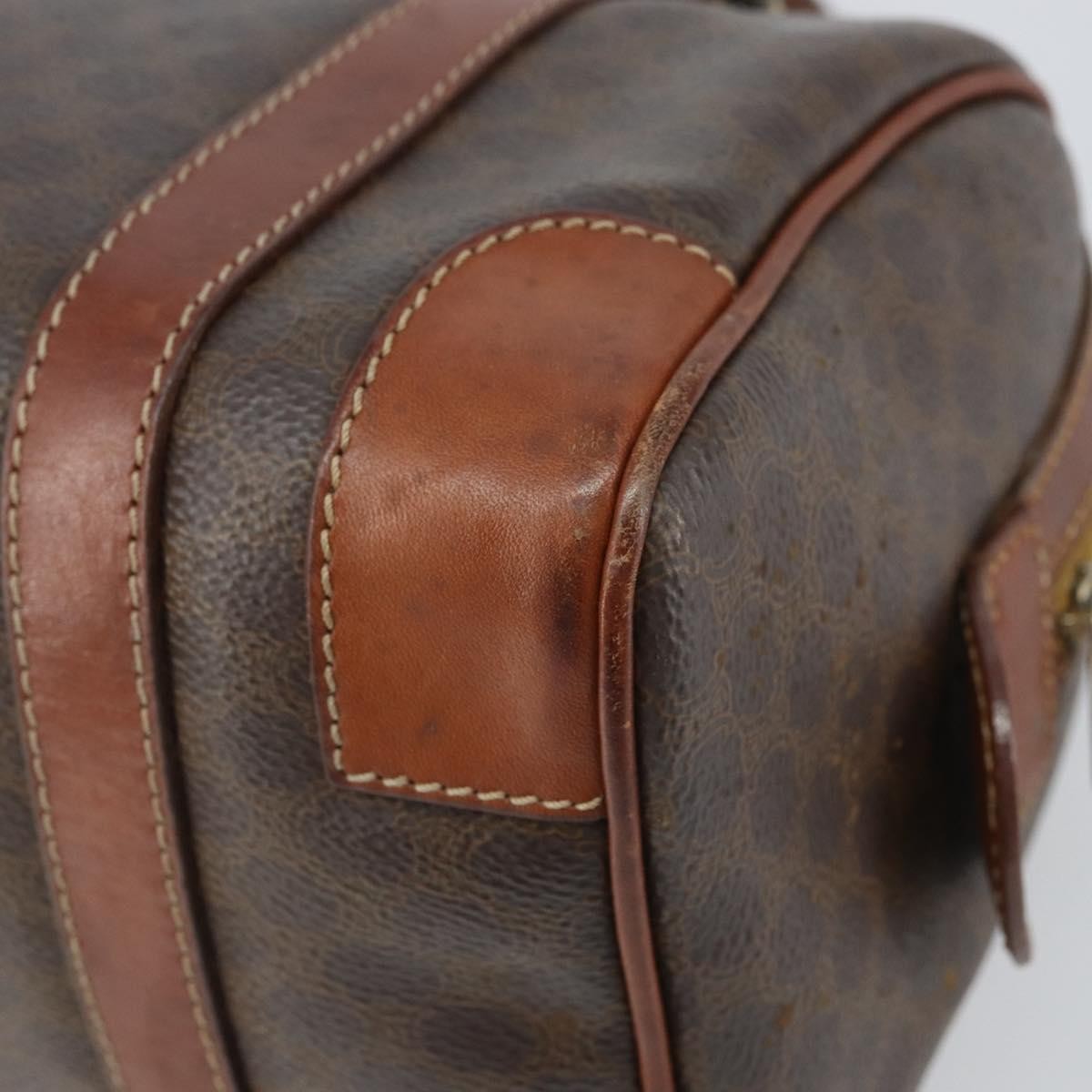 Celine Vintage Macadam Shopper Coated Canvas Brown Pvc Tote Bag Bag (Pre-Owned)
