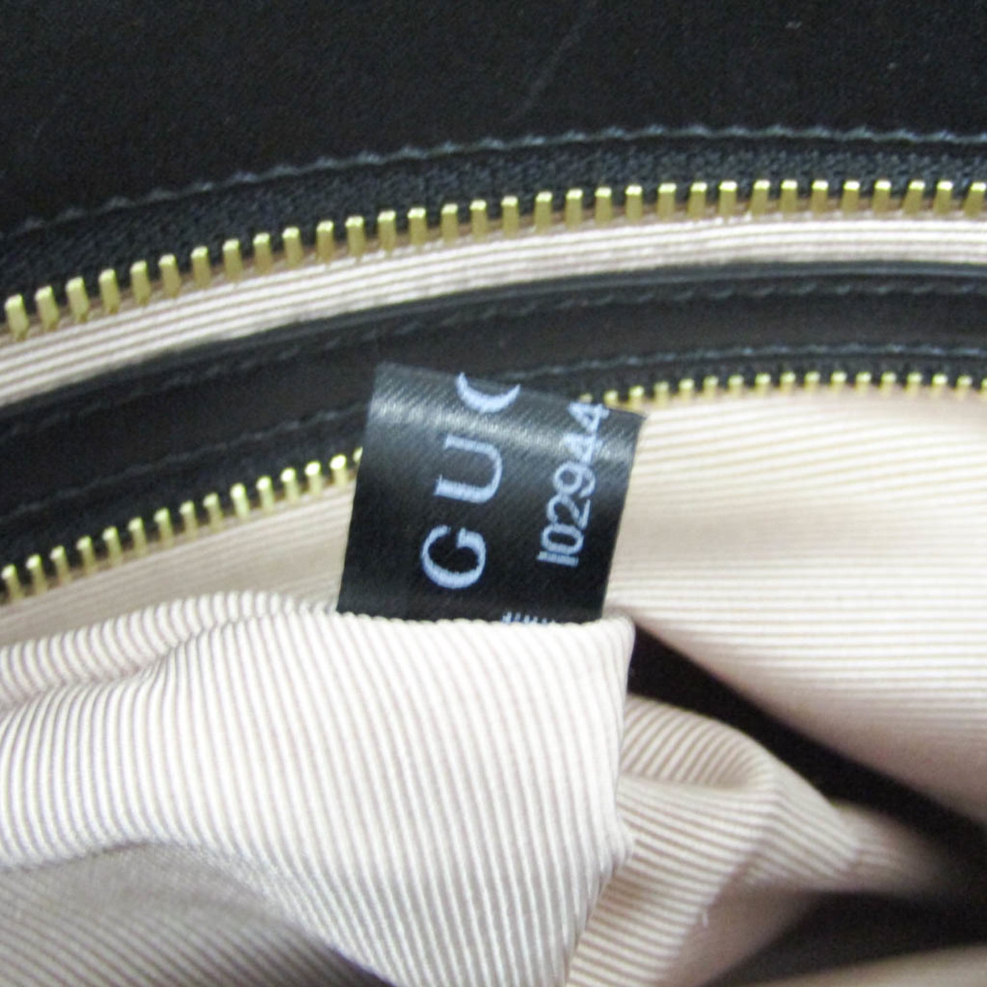 Gucci Arli Top Handle Leather Black Leather Handbag (Pre-Owned)