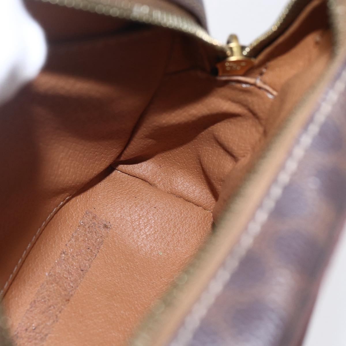 Celine Vintage Macadam Canvas And Leather Brown Canvas Shoulder Bag Bag (Pre-Owned)
